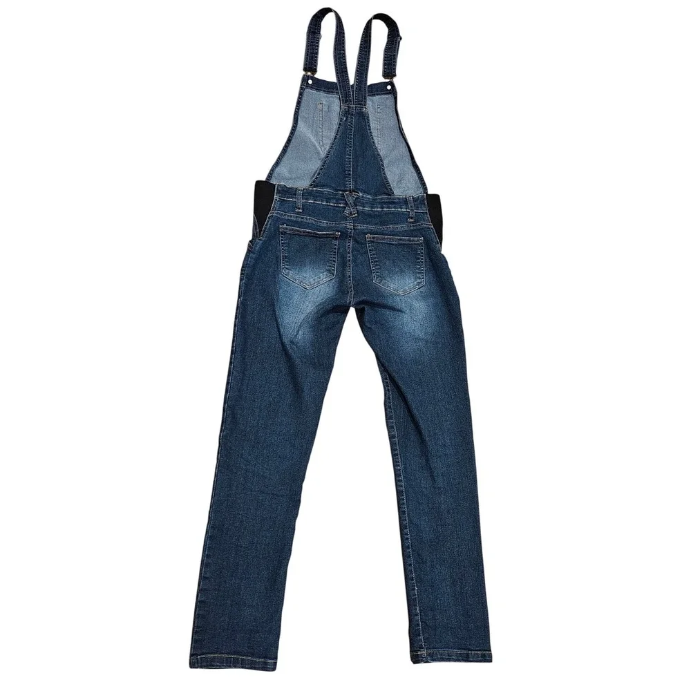 Planet Motherhood Maternity Overalls Women's Medium Dark Wash Denim Jeans - Picture 5 of 6